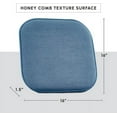 thumbnail image 4 of Elegant Comfort 4 Pack Chair Cushion Covers - Skid-Proof Rubber Backing - 16 x 16 Inch - Thick Dining Square Shape Seat Covers - Comfortable Textured Chair Pads with Ties - Honeycomb Pattern, Blue, 4 of 7