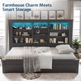 thumbnail image 6 of amerlife Twin Daybed with Bookcase Headboard, USB-C Charging, RGB Lights & 3 Drawers, No Box Spring Needed, Platform Bed Frame for Teens, Dorms, Guest Room,Black, 6 of 9