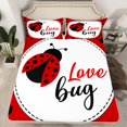 thumbnail image 2 of Castle Fairy Red Ladybird 4 Pieces Queen Sheet Sets,Polka Dots Ultra Soft Flat Sheet,Cartoon Ladybug Queen Fitted Sheet,Luxury Kawaii Bedroom Decor, 2 of 7