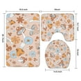 thumbnail image 3 of Brown Mushroom Flower Light Pattern Bathroom Rugs Sets 3 Piece,Toilet Cover Set,Absorbent Non Slip Bathroom Mats Sets with U-Shaped Contour Rug Toilet Rug Set, 3 of 5