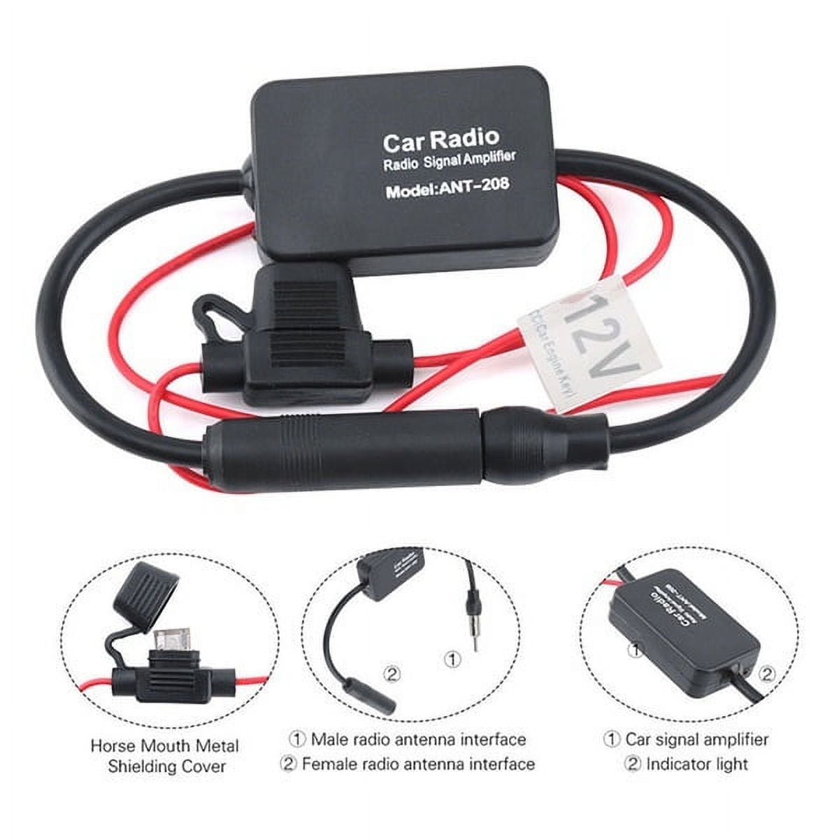 Car Stereo FM Radio Antenna 174-237MHz FM AM Car Radio Antenna with  Amplifier for Vehicle - AliExpress