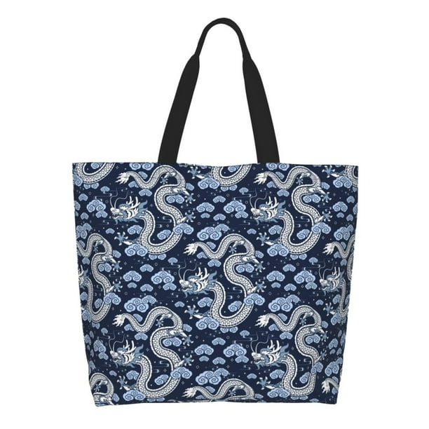 Disketp Dragon Bolsa Tote Estampada para Mujer, Bolso de Hombro y de Mano para Compras y Viajes