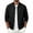 #127-Black, variant on Men's Linen Bomber Jacket Snap Button Up Lightweight Casual Outer Coat