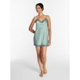 thumbnail image 3 of Joyspun Women's Lace Trim Stretch Satin Chemise, Sizes S-3X, 3 of 6