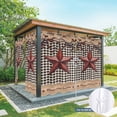 thumbnail image 4 of 1 Panel Outdoor Curtains for Patio Waterproof 54"x95" Texas Star Farmhouse Weatherproof Privacy Outsides Curtains, Rustic Black Plaid Berry Wooden Grommet Thermal Drapes for Cabana Porch Pergola, 4 of 8