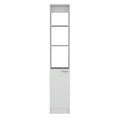 thumbnail image 3 of Xukmct 1 Door Bathroom Cabinet with and 5 Shelves, Wood Storage Cabinet for Living Room, Bathroom, White, 3 of 8