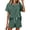 Dark Green, variant on Womens Pajamas Sets Button Down Tops and Drawstring Shorts With Pockets Two Piece Lounge Sets Oufits