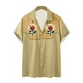 thumbnail image 3 of DDAPJ pyju Mens Button Down Shirts Vintage Print Bowling Shirts Casual Short Sleeve Shirts Striped Hawaiian Beach Shirt Tops Limited Time Sales of Today Multicolor XL, 3 of 6