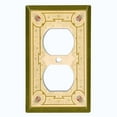 thumbnail image 2 of Metal Light Switch Plate Cover Victorian Royal Floral Frame Green Yellow FRA063, 2 of 13