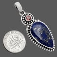 thumbnail image 2 of Lapis Lazuli - Afghanistan & Garnet 925 Sterling Silver Pendant Jewelry P-1500 SDP152882, 2 of 5