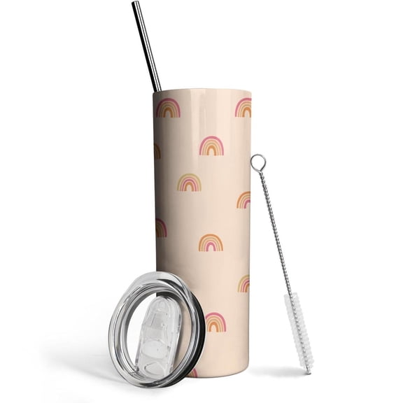 Rainbow 20 Oz Insulated Stainless Steel - Double Wall Vacuum Insulated Tumbler- Birthday Gifts for Mom Sister Friends Women