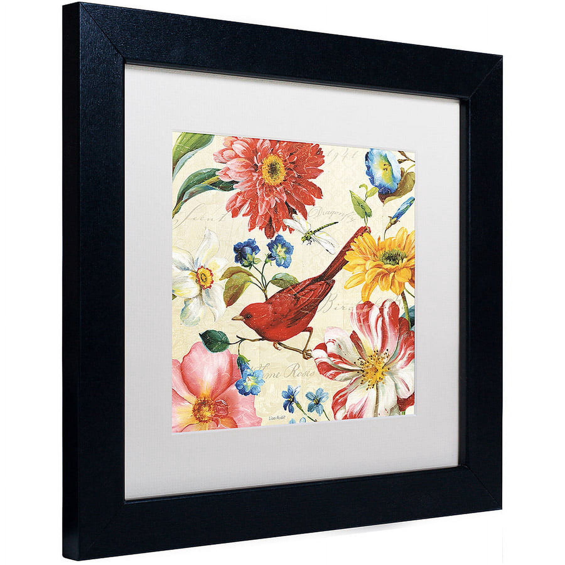 Trademark Fine Art "Rainbow Garden III Cream" Canvas Art by Lisa Audit, White Matte, Black Frame