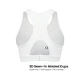 thumbnail image 4 of Yvette High Neck Supportive Sports Bra High Impact - No Bounce Soft Moisture Wicking for Running Racerback Plus Size,White,S, 4 of 7