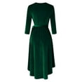 thumbnail image 6 of Oyang Women's Petite Plus Velvet Formal Holiday Party Gown Dress, 6 of 9