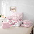 thumbnail image 4 of Erosebridal Pink Bow Bedding Set,Cute Fall Pumpkin Full Comforter Set 7 Piece Pink White Princess Bed In A Bag With Sheets Teen Women Bedroom,Kawaii Bow Decor Sheet Set With Comforter, 4 of 5