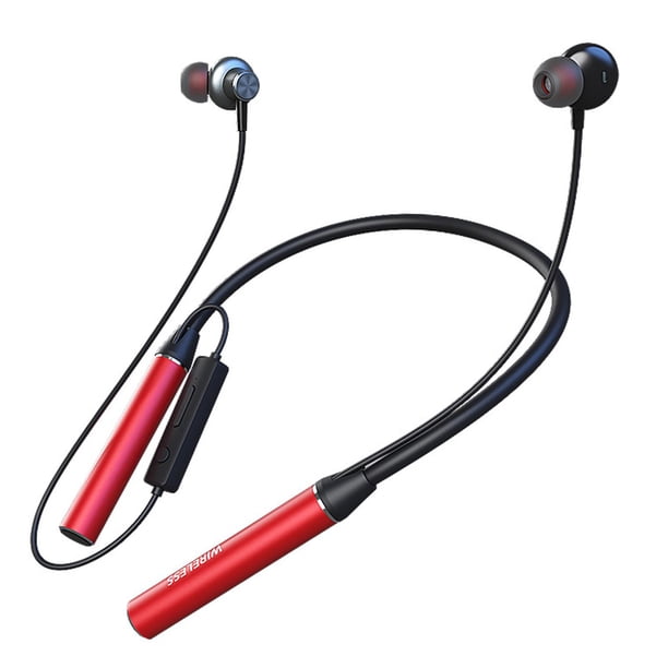Auriculares Bluetooth Auriculares inalámbricos plegables con banda para el cuello con auriculares retráctiles, Auriculares estéreo con cancelación de - rojo Sunnimix Auriculares deportivos
