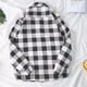 thumbnail image 5 of Blusa y camisa de manga larga con cuello vuelto para hombre, blusa informal a cuadros con cuello vuelto y botones, blusa de manga larga con botones, blusa de licra para hombre, 5 of 6