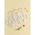 thumbnail image 5 of RUINIXCW Baby Girl Tulip Print Romper Long Sleeve Smocked Bust Bodysuit Headband, 5 of 7
