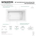 thumbnail image 6 of Aqua Eden VTAP6036L22TS 60-Inch Acrylic Rectangular 2-Wall Corner Alcove Tub, Left Hand Drain in Glossy White, 6 of 8