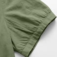 thumbnail image 6 of Cardigan Sweaters For Women Summer Solid Color Top, Cotton And Linen Short Sleeve Lapel Casual Flax Blouse 1pc , Green L, Size S-3XL, 6 of 9
