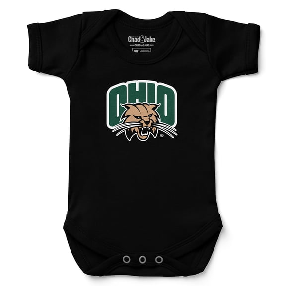Newborn & Infant Chad & Jake Black Ohio Bobcats Logo Bodysuit