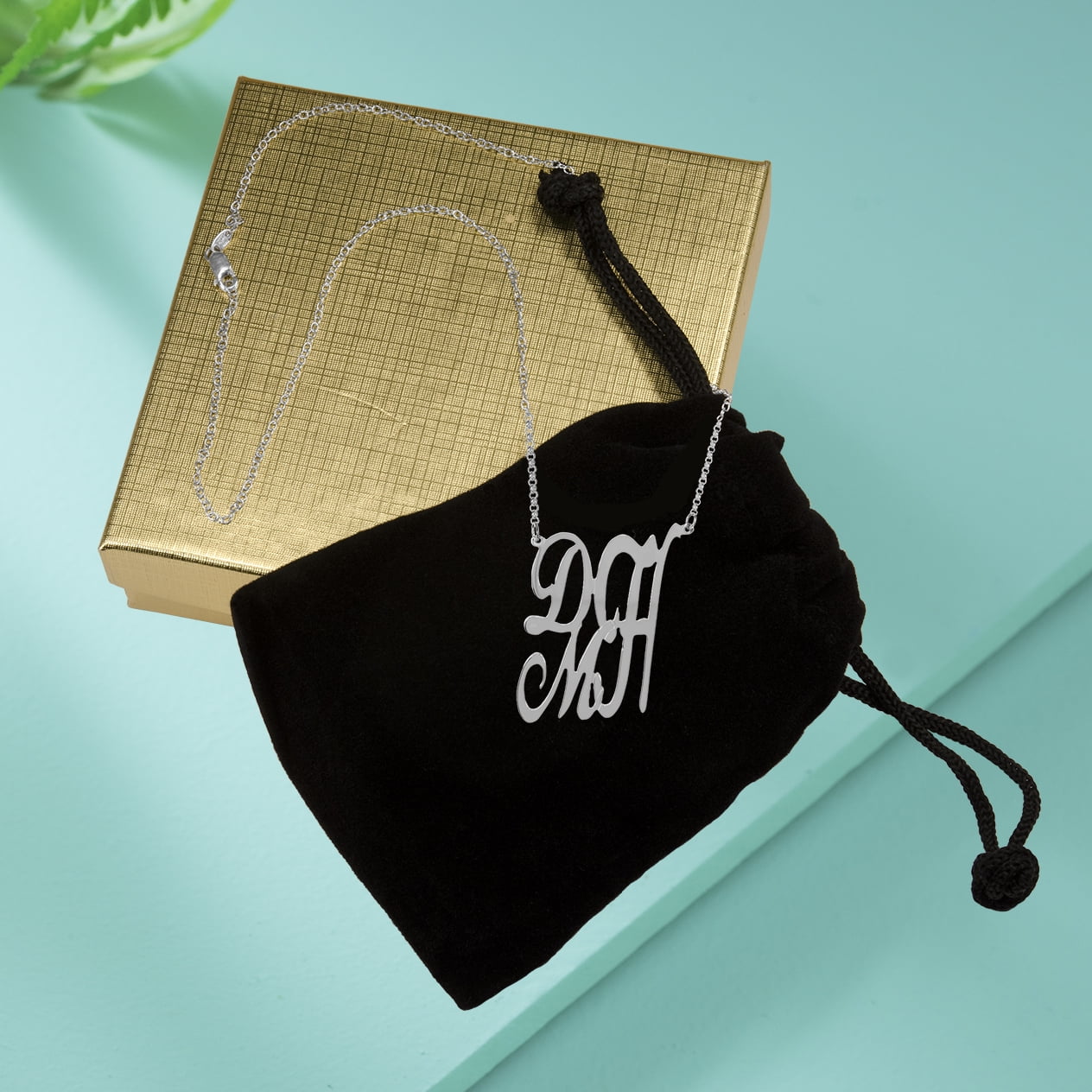 Personalized Script Stack Initial Necklace in Sterling Silver-Order by December 1 to receive in time for Christmas
