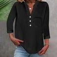 thumbnail image 3 of Elegant Stand Collar Blouse for Women Lightweight Breezy Day to Night Black XXXXXL, 3 of 8