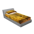 thumbnail image 2 of Ambesonne Forest Fitted Sheet & Pillow Sham Set, Autumn in Nature Theme, Twinxl, Yellow Brown, 2 of 2