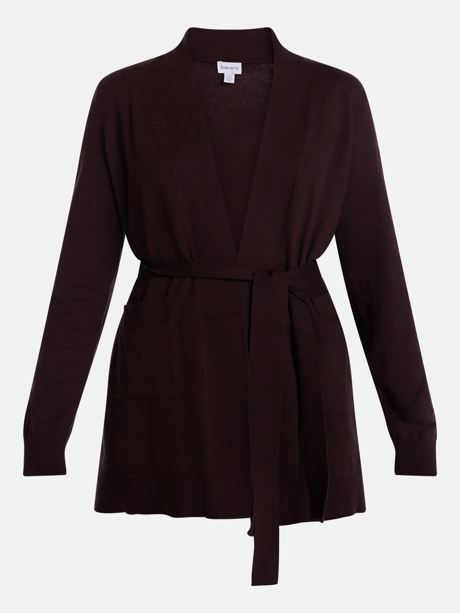 Scenario Women's Belted Lightweight Cardigan, Sizes XS-XXXL