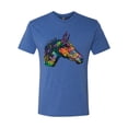thumbnail image 3 of Colorful Neon Horse | Dean Russo Art Animal Lover Mens Premium Tri Blend T-Shirt, Vintage Royal, X-Large, 3 of 6