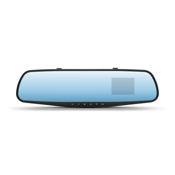 Yada RoadCam 720p Mirror Camera, 120 Degree Wide Angle Lense, 2.4" LCD, G-Sensor Technology with Park and Record Mode, Loop Recording