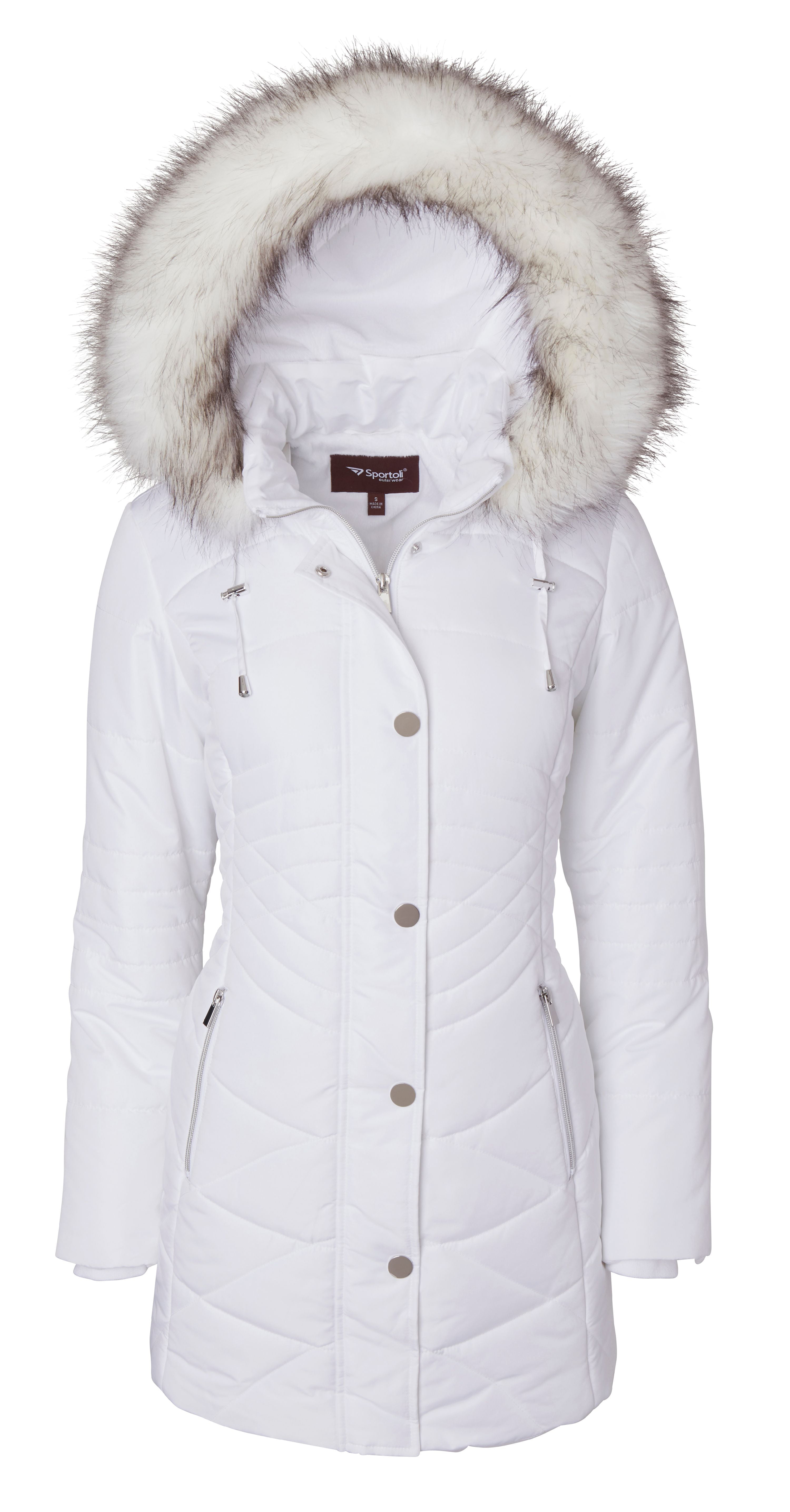 Sportoli - Women Longer Length Plush Lined Quilted Winter Puffer Coat ...