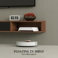 thumbnail image 4 of HOMCOM Meuble Télé Flottant de 71 Pouces, Console Multimédia Murale, Noyer, 4 of 10