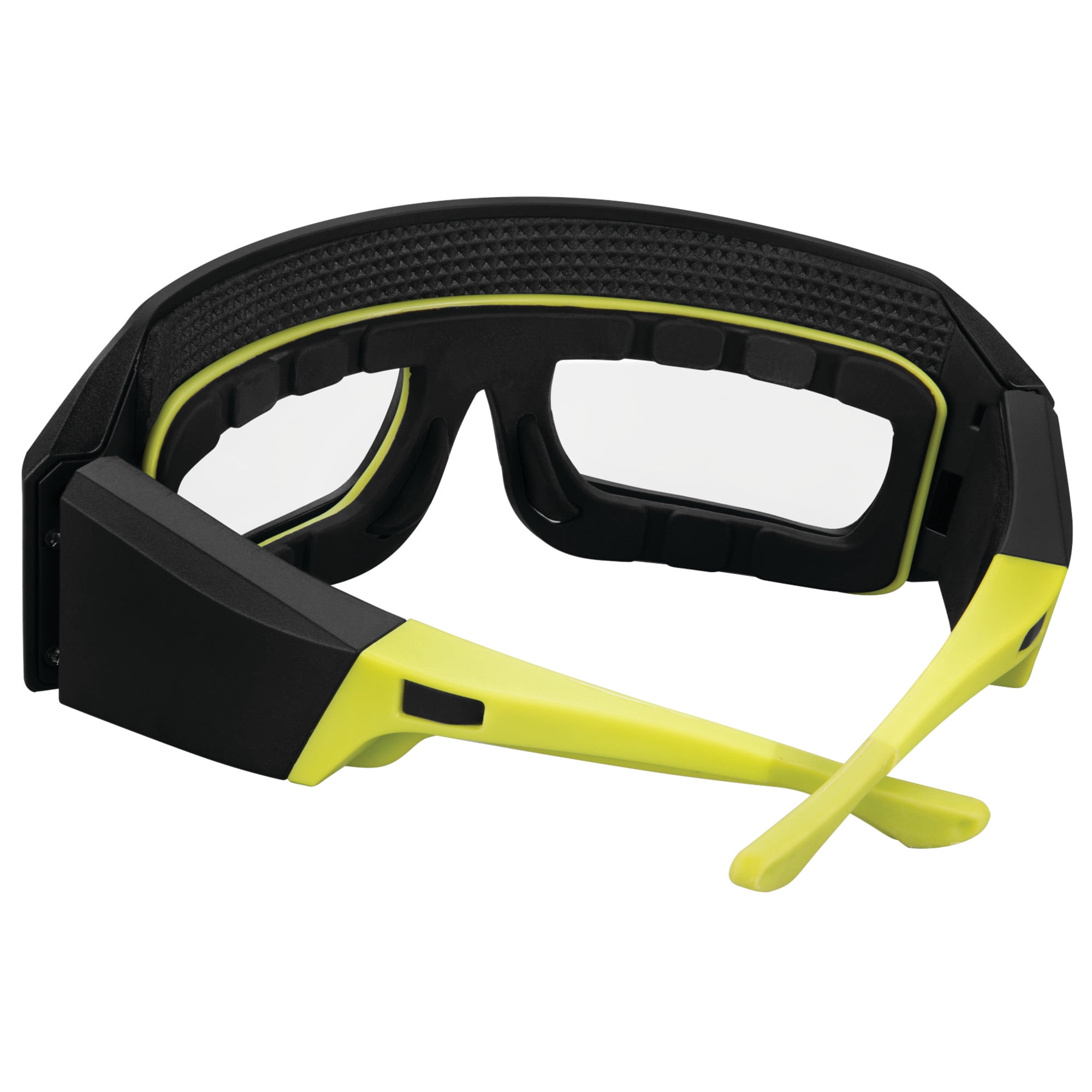 Performance Tool W2699 FIREPOINT 250LM Li-Ion Lighted Safety Glasses - Cushioned Insert, Water-Resistant, Anti-UV, Anti-Scratch, Impact-Resistant, Black/Green