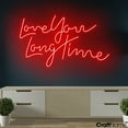 thumbnail image 3 of Craftnamesign Love You Long Time Neon Sign, Romantic Love Quote Led Light, Valentine Wall Decor, 3 of 5