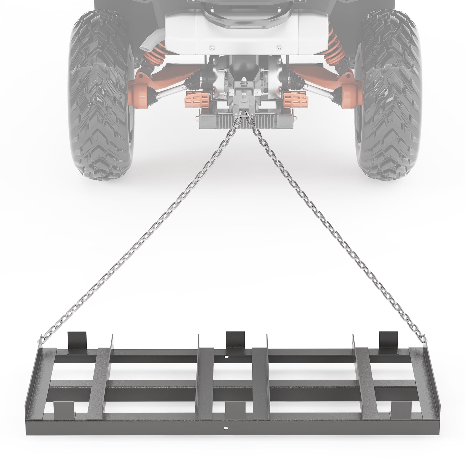 M optimized 4FT Heavy Duty Drag Harrow Tow Behind Driveway Grader with 6FT Chain Link, Landscape Rake for Gravel, Sand, Soil & Hay - Lawn Leveling Tool for Field Yard Pasture