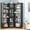 Black, variant on Winkalon 63.1" Corner Bookshelf, 6 Tier Bookcase with Storage, Corner Shelf with Cabinet, Large Tall Bookshelf for Living Room, Home Office, Bedroom,Black