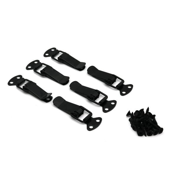 Beryler Pestillo De Palanca Negro (Paquete De 6, 75 Mm De Longitud Total) Cerradura De Clip De Abrazadera Con Resorte De Acero Inoxidable Con Tornillos Para Paneles De Yeso Para Gabinete Caja De Mader