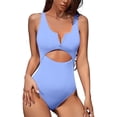 thumbnail image 1 of Traje de baño de una pieza para mujer, traje de baño con control de abdomen, traje de baño push up, bikini con cuello en V para mujer, 1 of 5