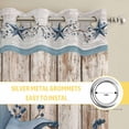 thumbnail image 6 of Texas Star Rustic Kitchen Curtains Window Panels, Country Blue Berry Brown Wooden Plank Insulated Window Treatment Curtain, Grommet Curtains for Bedroom/Living Room/Bathroom, 2 Piece 52"Wx45"L, 6 of 8