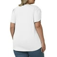 thumbnail image 3 of Plus Size Tops for Women Casual Crew Neck T Shirts Dressy Petal Sleeve Fashion 2025 Blouses 5Xl White, 3 of 6