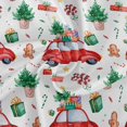 thumbnail image 2 of SKYSONIC 60" Christmas Tree Candy Round Tablecloth Red Retro Car Table Cloth Cover Mat Washable Polyester Table Covers Dining Decorative Holiday Home Picnic Party Wedding, 2 of 7