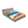 thumbnail image 2 of Ambesonne Tropical Fitted Sheet & Pillow Sham Set, Sea of Thailand Beach, Full, Orange Blue, 2 of 2
