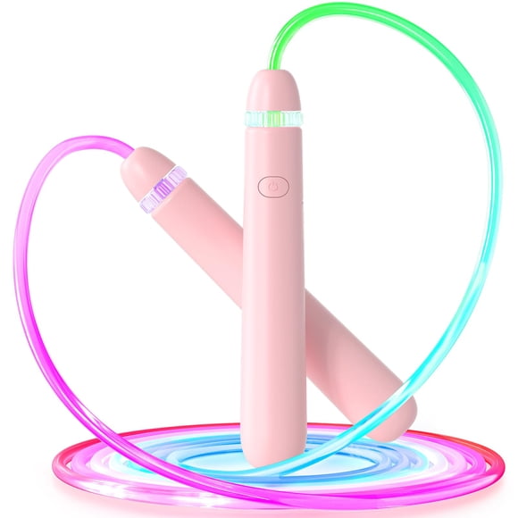 Jump Rope ACHDOFITS - Lámpara LED para niños y adultos, color rosa
