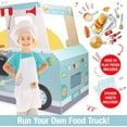thumbnail image 3 of Svan Food Truck Wooden Playset- 20 Fun Toy Pieces Including Cook Top, Steering Wheel, Sticker Sheet for Kids Name, Includes Food Tray, Pizza Slices, Dual Sided Play Stand for Indoor Fun, 3 of 6