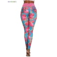 thumbnail image 4 of BadPiggies Women's High Waist Leggings Push Up Butt Sportswear Floral Print Gym Workout Yoga Pants (Size S), 4 of 7