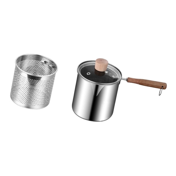 Freing Pot Freidora profunda Suministros de cocina Práctica Media de leche Multifunción con tapa Home Mini Saute Pan utensilios de cocina estilo a