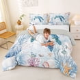 thumbnail image 3 of Erosebridal Watercolor Underwater Word Queen Comforter Set,Ocean Marmine Sealife Turtle Bedding Comforter Set For Kids, Reversible 3-Piece, 3 of 7