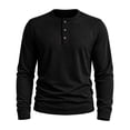 thumbnail image 2 of Resicozy Mens Henley Shirts Long Sleeve Casual T-Shirt Basic Lightweight Pullover Tees Black XL, 2 of 8