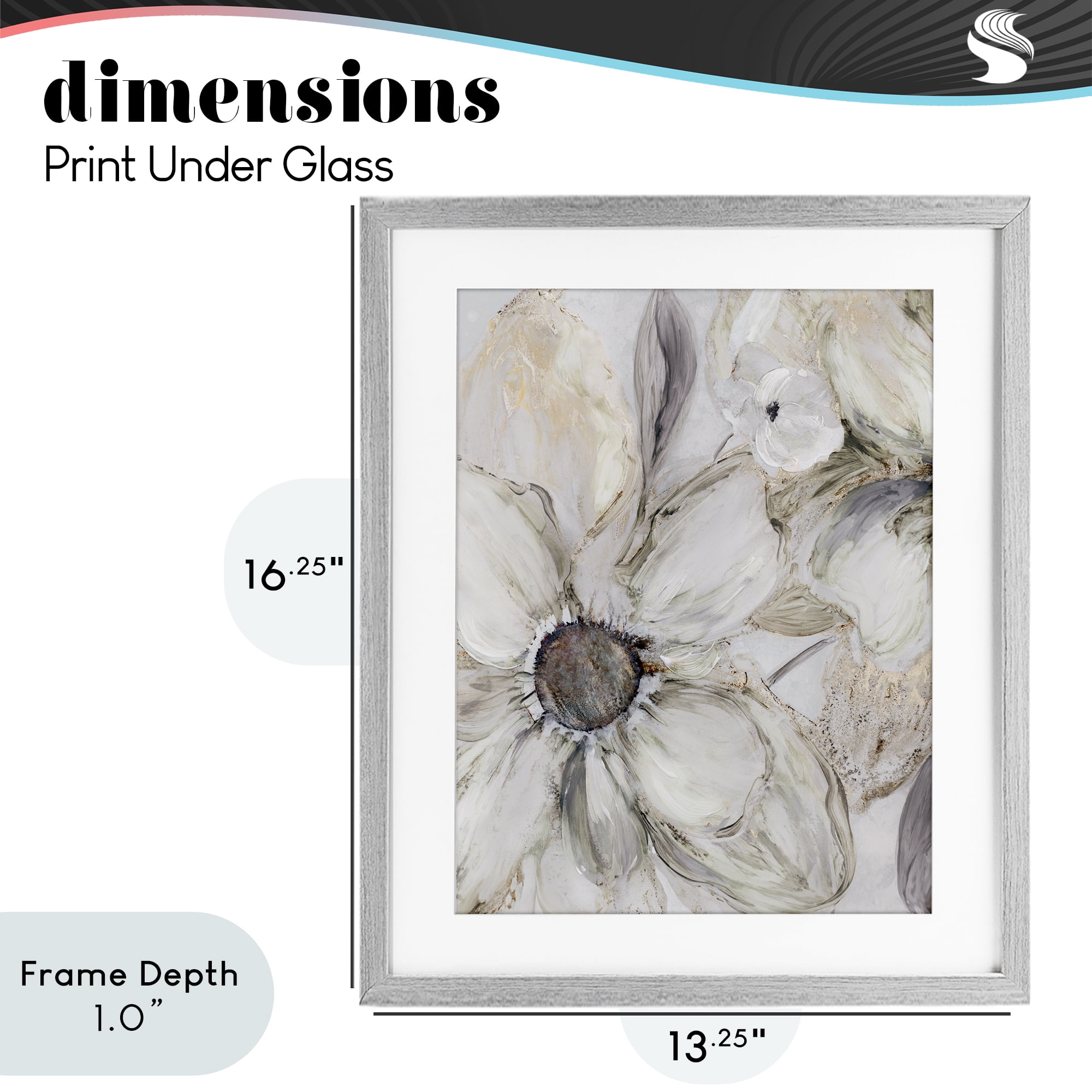 Stupell Industries Neutral Sandstone Blooms Gray Framed Print Under Glass, design by Carol Robinson